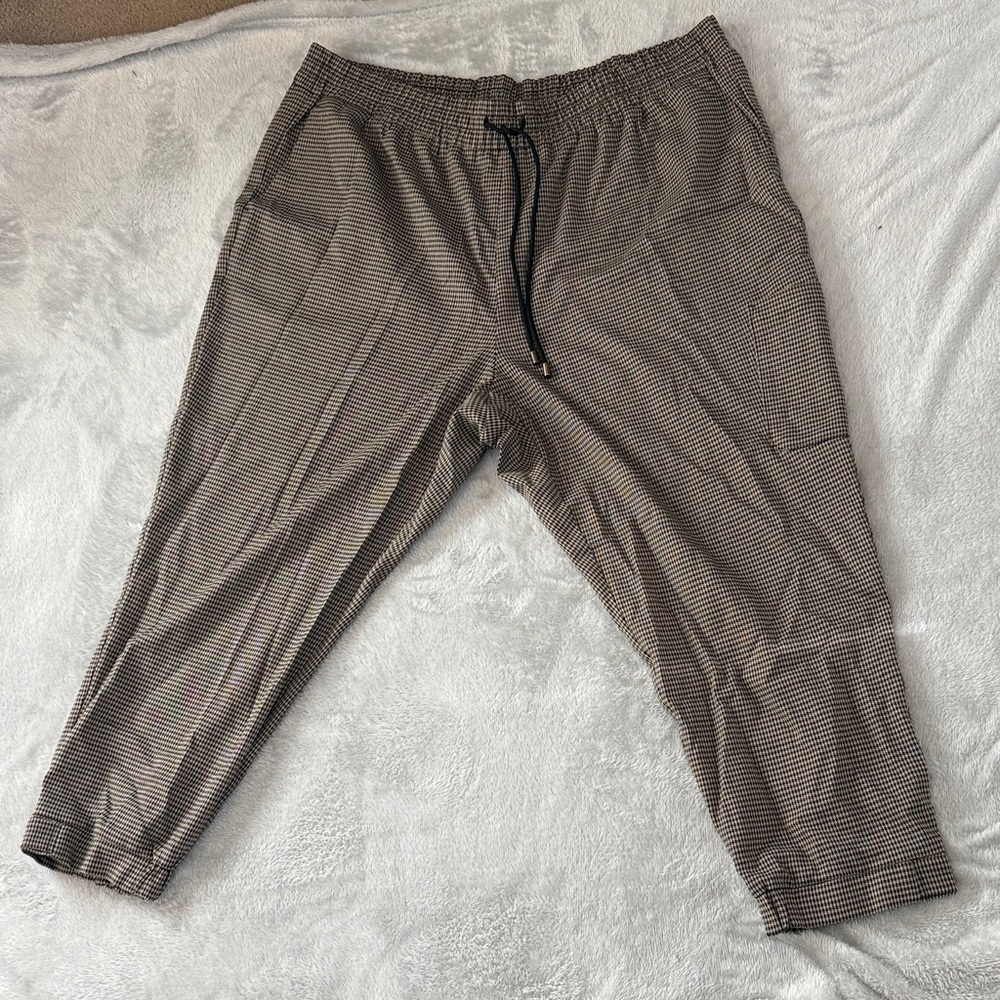 Susan Graver Men's Brown Checkered Joggers